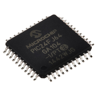 Microchip PIC24FJ64GA104-I/PT, 16bit PIC Microcontroller, PIC24FJ, 32MHz, 64 kB Flash, 44-Pin TQFP