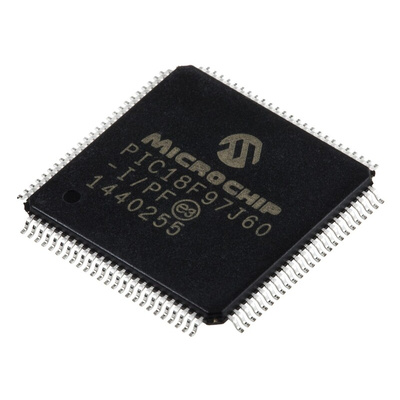 Microchip PIC18F97J60-I/PF, 8bit PIC Microcontroller, PIC18F, 41.667MHz, 128 kB Flash, 100-Pin TQFP