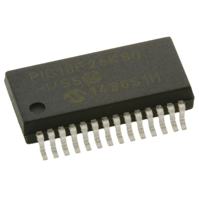 Microchip PIC18F26K80-I/SS, 8bit PIC Microcontroller, PIC18F, 64MHz, 64 kB Flash, 28-Pin SSOP