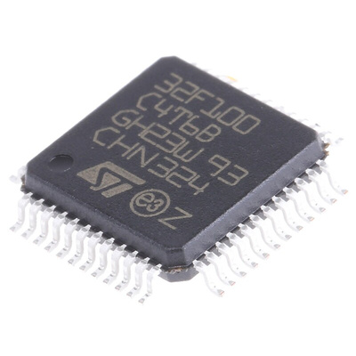 STMicroelectronics STM32F100C4T6B, 32bit ARM Cortex M3 Microcontroller, STM32F1, 24MHz, 16 kB Flash, 48-Pin LQFP