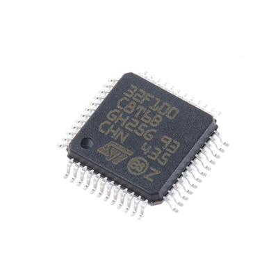 STMicroelectronics STM32F100C8T6B, 32bit ARM Cortex M3 Microcontroller, STM32F1, 24MHz, 64 kB Flash, 48-Pin LQFP