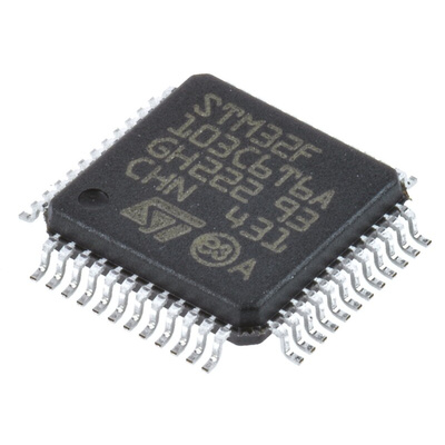 STMicroelectronics STM32F103C6T6A, 32bit ARM Cortex M3 Microcontroller, STM32F1, 72MHz, 32 kB Flash, 48-Pin LQFP