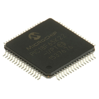 Microchip PIC18F65K22-I/PT, 8bit PIC Microcontroller, PIC18F, 64MHz, 1 kB, 32 kB Flash, 64-Pin TQFP