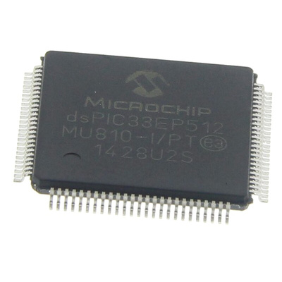 Microchip dsPIC33EP512MU810-I/PT, 16bit dsPIC Microcontroller, DSPIC33EP, 70MHz, 536 kB Flash, 100-Pin TQFP