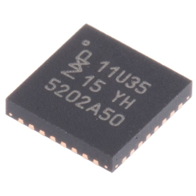 NXP LPC11U35FHI33/501, 32bit ARM Cortex M0 Microcontroller, LPC11U, 50MHz, 64 kB Flash, 33-Pin QFN