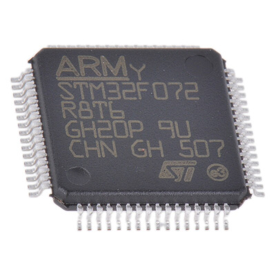 STMicroelectronics STM32F072R8T6TR, 32bit ARM Cortex M0 Microcontroller, STM32F0, 48MHz, 64 kB Flash, 64-Pin LQFP