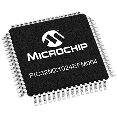 Microchip PIC32MZ1024EFM064-I/PT, 32bit PIC Microcontroller, PIC32MZ, 252MHz, 1.024 MB Flash, 64-Pin TQFP