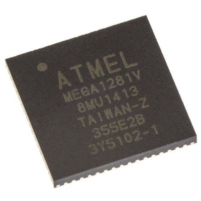 Microchip ATMEGA1281V-8MU, 8bit AVR Microcontroller, ATmega, 8MHz, 128 kB Flash, 64-Pin VQFN