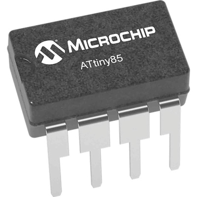 Microchip ATTINY85V-10PU, 8bit AVR Microcontroller, ATtiny85, 10MHz, 8 kB Flash, 8-Pin PDIP