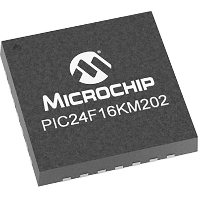 Microchip PIC24F16KM202-I/ML, 16bit PIC Microcontroller, PIC24F, 32MHz, 16 kB Flash, 28-Pin QFN