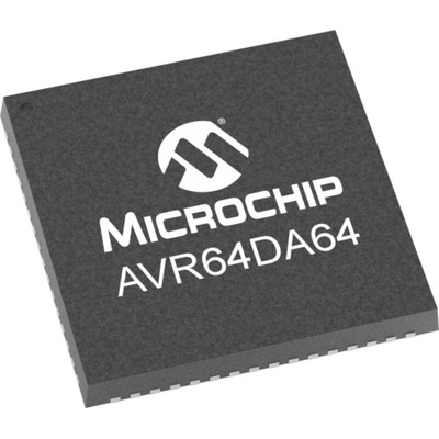 Microchip AVR64DA64-I/MR, 8bit AVR Microcontroller, AVR® DA, 24MHz, 64 kB Flash, 64-Pin VQFN