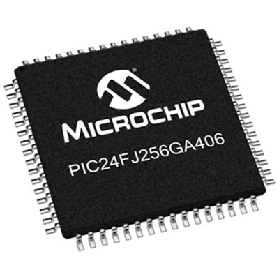 Microchip PIC24FJ256GA406-I/PT, 16bit PIC Microcontroller, PIC24FJ, 32MHz, 256 kB Flash, 64-Pin TQFP