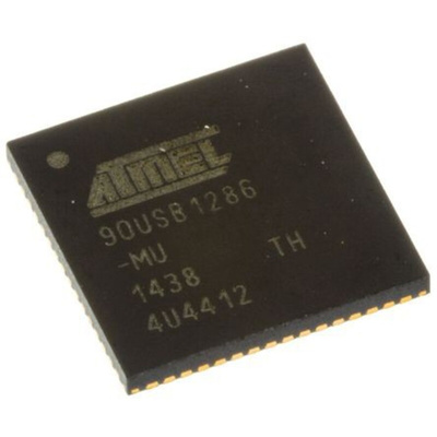 Microchip AT90USB1286-MU, 8bit AVR Microcontroller, AT90, 16MHz, 128 kB Flash, 64-Pin QFN