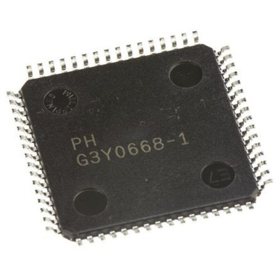 Microchip AT90USB647-AU, 8bit AVR Microcontroller, AT90, 16MHz, 64 kB Flash, 64-Pin TQFP