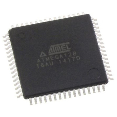 Microchip ATMEGA128-16AU, 8bit AVR Microcontroller, ATmega, 16MHz, 128 kB Flash, 64-Pin TQFP