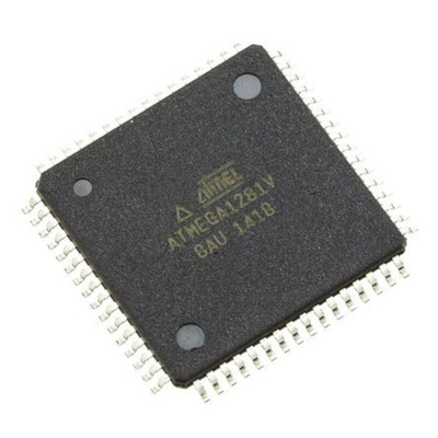 Microchip ATMEGA1281V-8AU, 8bit AVR Microcontroller, ATmega, 8MHz, 128 kB Flash, 64-Pin TQFP