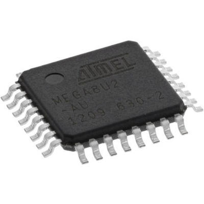 Microchip ATMEGA8U2-AU, 8bit AVR Microcontroller, ATmega, 16MHz, 8 kB Flash, 32-Pin TQFP