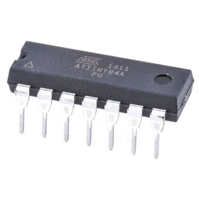 Microchip ATTINY84A-PU, 8bit AVR Microcontroller, ATtiny84, 20MHz, 8 kB Flash, 14-Pin PDIP