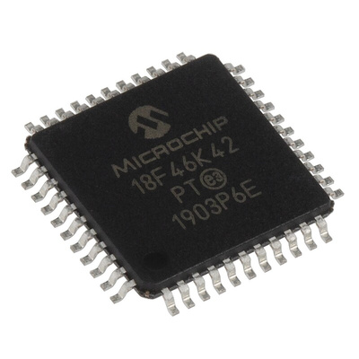Microchip PIC18F46K42-I/PT, 8bit PIC Microcontroller, PIC18F, 64MHz, 64 kB Flash, 44-Pin TQFP