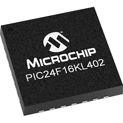 Microchip PIC24F16KL402-I/MQ, 16bit PIC Microcontroller, PIC24F, 32MHz, 16 kB Flash, 28-Pin QFN