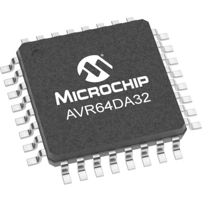 Microchip AVR64DA32-I/PT, 8bit AVR Microcontroller, AVR® DA, 24MHz, 64 kB Flash, 32-Pin TQFP