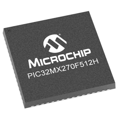 Microchip PIC32MX270F512H-I/MR PIC Microcontroller, PIC32MX, 64-Pin QFN