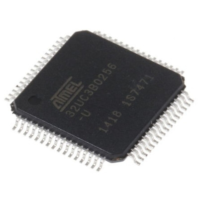 Microchip AT32UC3B0256-A2UT, 32bit AVR32 Microcontroller, AT32, 60MHz, 256 kB Flash, 64-Pin TQFP