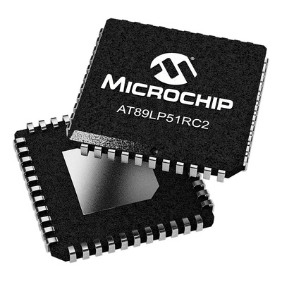 Microchip AT89LP51RC2-20JU, 8bit 8051 Microcontroller, AT89LP, 20MHz, 32 kB Flash, 44-Pin PLCC