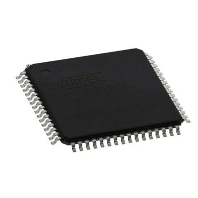 Microchip AT90USB1286-AU, 8bit AVR Microcontroller, AT90, 16MHz, 128 kB Flash, 64-Pin TQFP