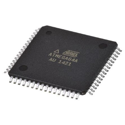 Microchip ATMEGA64A-AU, 8bit AVR Microcontroller, ATmega, 16MHz, 64 kB Flash, 64-Pin TQFP