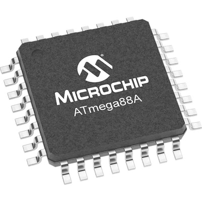 Microchip ATMEGA88A-AU, 8bit AVR Microcontroller, ATmega88A, 20MHz, 8 kB Flash, 32-Pin TQFP
