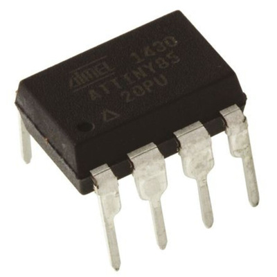 Microchip ATTINY85-20PU, 8bit AVR Microcontroller, ATtiny85, 20MHz, 8 kB Flash, 8-Pin PDIP