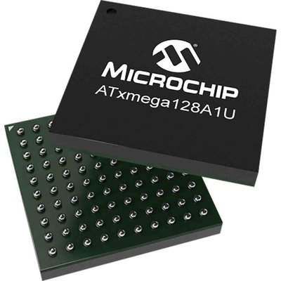 Microchip ATXMEGA128A1U-CU, 8bit AVR Microcontroller, ATxmega128A1U, 32MHz, 128 kB Flash, 100-Pin CBGA