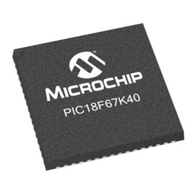 Microchip PIC18LF67K40-I/MR, 8bit PIC Microcontroller, PIC18, 64MHz, 128 kB Flash, 64-Pin QFN