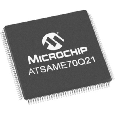 Microchip ATSAME70Q21B-AN, 32bit ARM Cortex M7 Microcontroller, SAME70, 300MHz, 2 MB Flash, 144-Pin LQFP