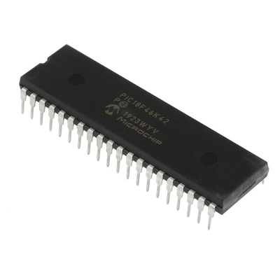 Microchip PIC18F46K42-I/P, 8bit PIC Microcontroller, PIC18, 64MHz, 64 kB Flash, 40-Pin PDIP