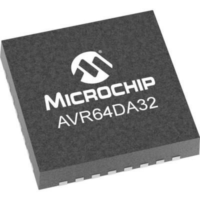 Microchip AVR64DA32-I/RXB, 8bit AVR Microcontroller, AVR® DA, 24MHz, 64 kB Flash, 32-Pin VQFN