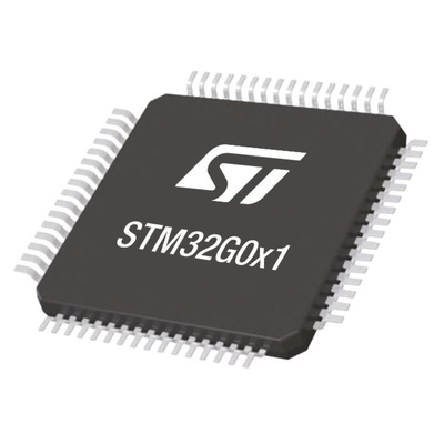 STMicroelectronics STM32G0B1RET6, 32bit ARM Cortex M0+ Microcontroller, STM32G0, 64MHz, 512 kB Flash, 64-Pin LQFP