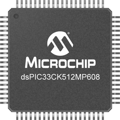 Microchip dsPIC33CK512MP608-E/PT dsPIC Microcontroller, 80-Pin TQFP