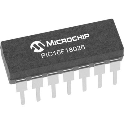 Microchip PIC16F18026-I/P, 8bit PIC16 Microcontroller, PIC16, 64MHz, 28 KB Flash, 14-Pin PDIP