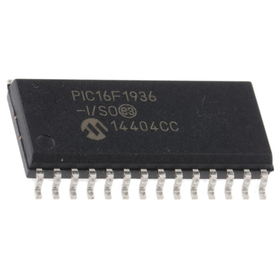 Microchip PIC16F1936-I/SO, 8bit PIC Microcontroller, PIC16F, 32MHz, 8192 x 14 words, 256 B Flash, 28-Pin SOIC