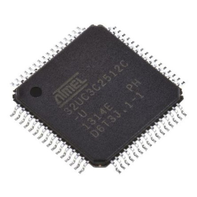 Microchip AT32UC3C2512C-A2UT, 32bit AVR32 Microcontroller, AT32, 66MHz, 512 kB Flash, 64-Pin TQFP