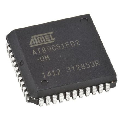 Microchip AT89C51ED2-SLSUM, 8bit 8051 Microcontroller, AT89, 40 MHz, 60 MHz, 64 kB Flash, 44-Pin PLCC