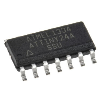 Microchip ATTINY24A-SSU, 8bit AVR Microcontroller, ATtiny24A, 20MHz, 2 kB Flash, 14-Pin SOIC
