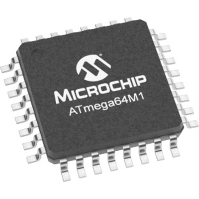 Microchip ATMEGA64M1-AU, 8bit AVR Microcontroller, ATmega, 16MHz, 64 kB Flash, 32-Pin TQFP