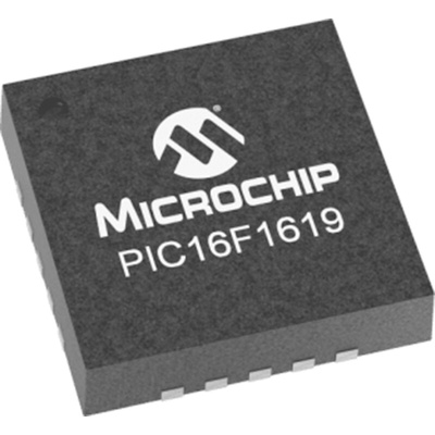 Microchip PIC16F1619-E/ML, 8bit PIC Microcontroller, PIC16F, 32MHz, 14 kB Flash, 20-Pin QFN