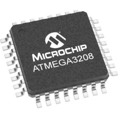 Microchip ATmega3208-AFR, 8bit AVR Microcontroller, ATmega, 20MHz, 32 kB Flash, 32-Pin TQFP