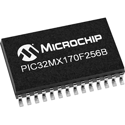 Microchip PIC32MX170F256B-I/SS, 32bit MIPS32 Microcontroller, PIC32MX, 40MHz, 256 kB Flash, 28-Pin SSOP