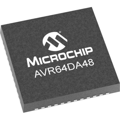 Microchip AVR64DA48-I/6LX, 8bit AVR Microcontroller, AVR® DA, 24MHz, 64 kB Flash, 48-Pin VQFN