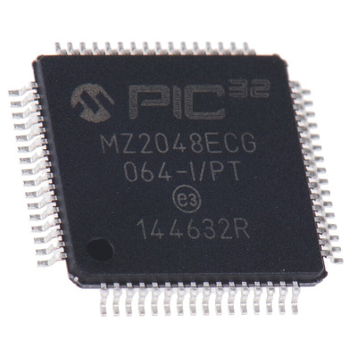 Microchip PIC32MZ2048ECG064-I/PT, 32bit PIC Microcontroller, PIC32MZ, 200MHz, 2.048 MB Flash, 64-Pin TQFP